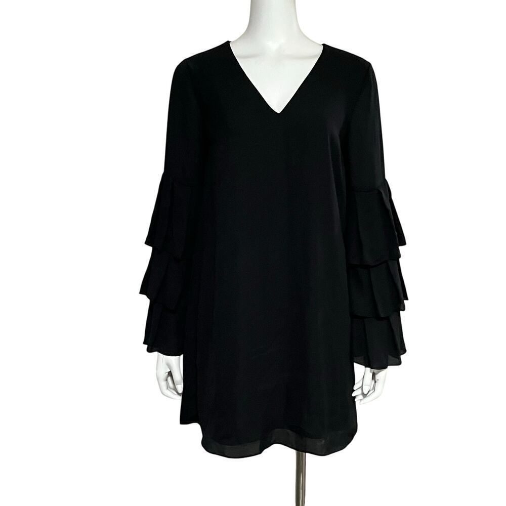 Bailey/44 Black Ruffled Sleeve Mini Dress Size Medium - Picture 12 of 12